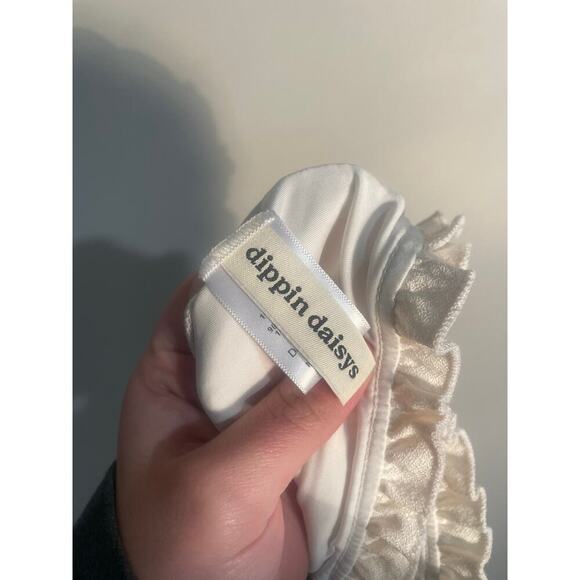 Dippin Daisy’s Cream Crinkle Square Neck Bikini Top - Picture 7 of 8